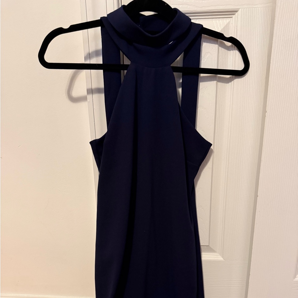 bebe Midnight Blue Halter Midi Dress
